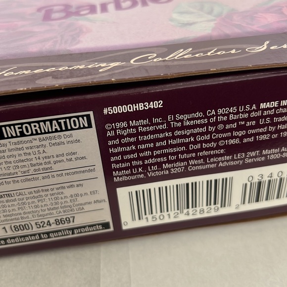 Barbie Special Edition Hallmark Holiday Homecoming Series (1996) NIB - Picture 2 of 4